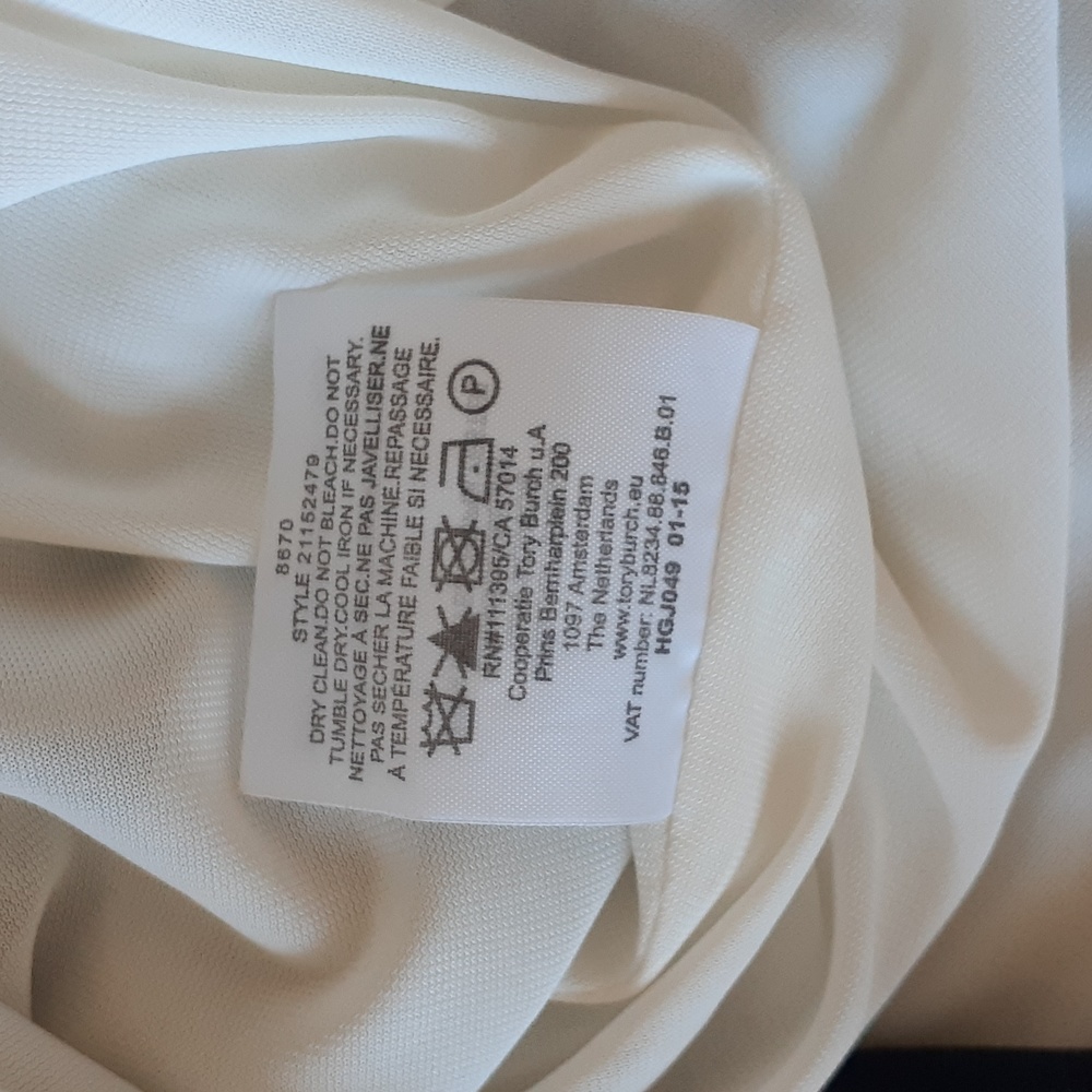 Tory Burch Silk Interlock Print Dress V-Neck Ivory Toile Size XS - Picture 16 of 16